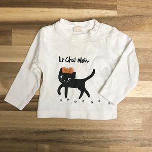 Hallmark Baby Girls Black Cat Top Sz 0-3 Month